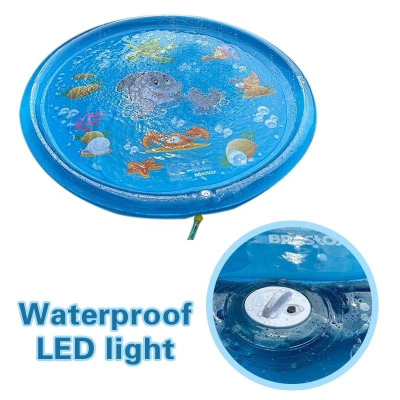 LC Upgraded Shining Outdoor Sprinkler Pad Pad Unisex Flash Splash Pad com luz LED