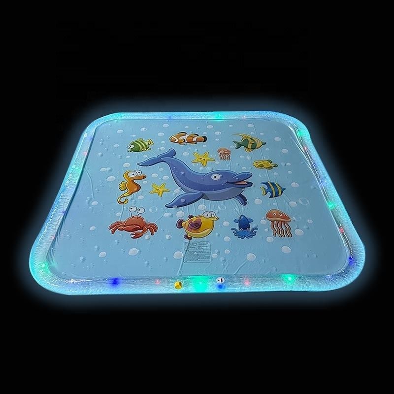 LC Upgraded Shining Outdoor Sprinkler Pad Pad Unisex Flash Splash Pad com luz LED