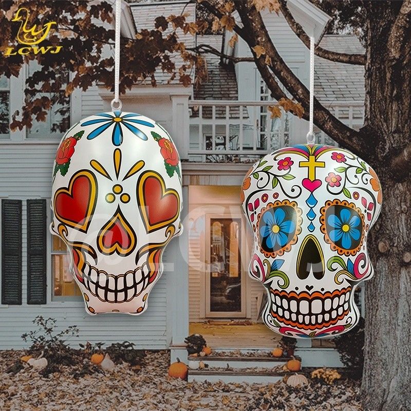 Fãs de softball 'Deve ter inflável Halloween decoração de caveira de açúcar para jardim