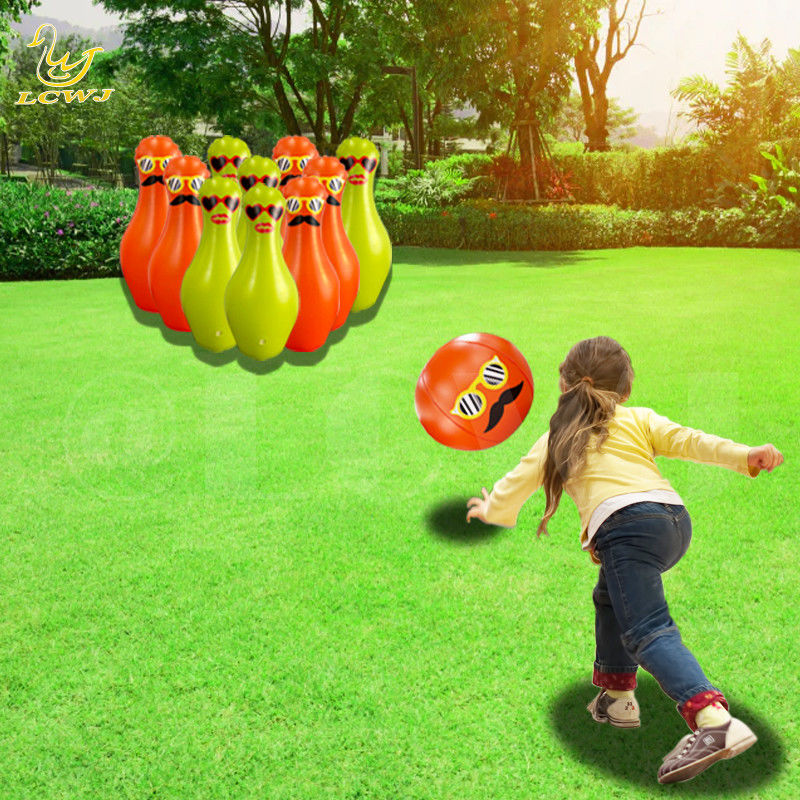 Unisex LC divertida e colorida Jogos ao ar livre Jardim grande Jumbo Bola de bowling e alfinetes inflável Kids Bowling Set