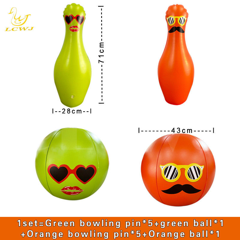Unisex LC divertida e colorida Jogos ao ar livre Jardim grande Jumbo Bola de bowling e alfinetes inflável Kids Bowling Set