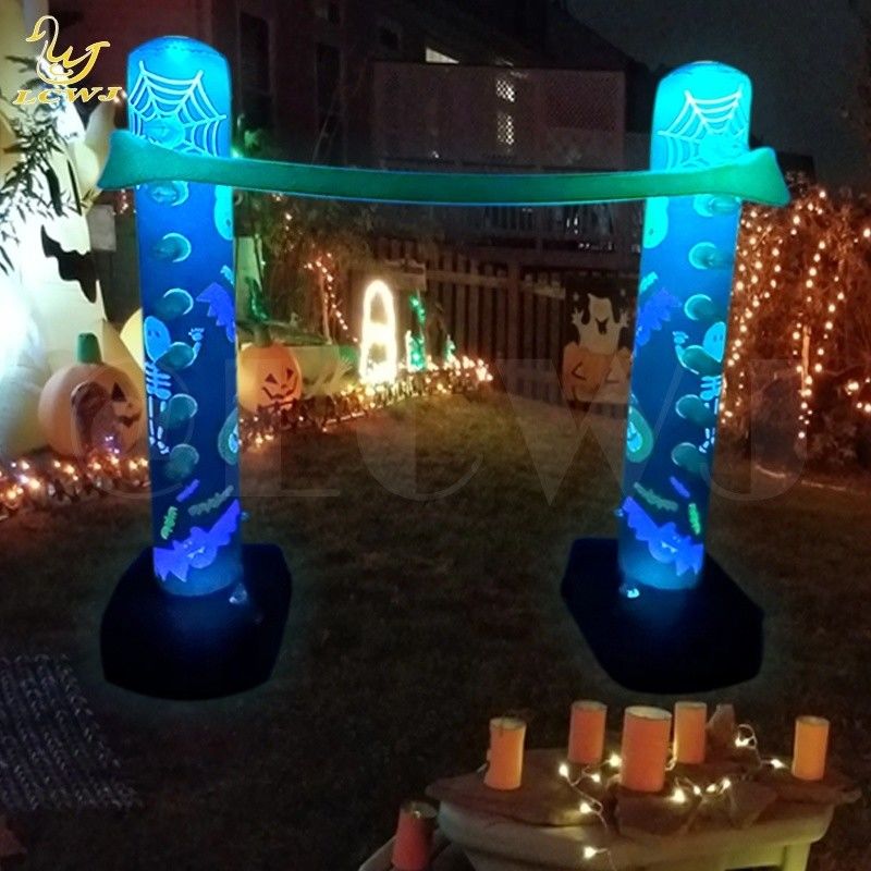 Jogos de quintal LC Jogos de quintal Jogos interiores Jogos de férias divertidos Decoração luminosa do Halloween Jogos infláveis de limbo com luz LED Para adultos e família
