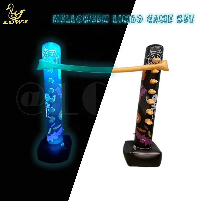 Jogos de quintal LC Jogos de quintal Jogos interiores Jogos de férias divertidos Decoração luminosa do Halloween Jogos infláveis de limbo com luz LED Para adultos e família