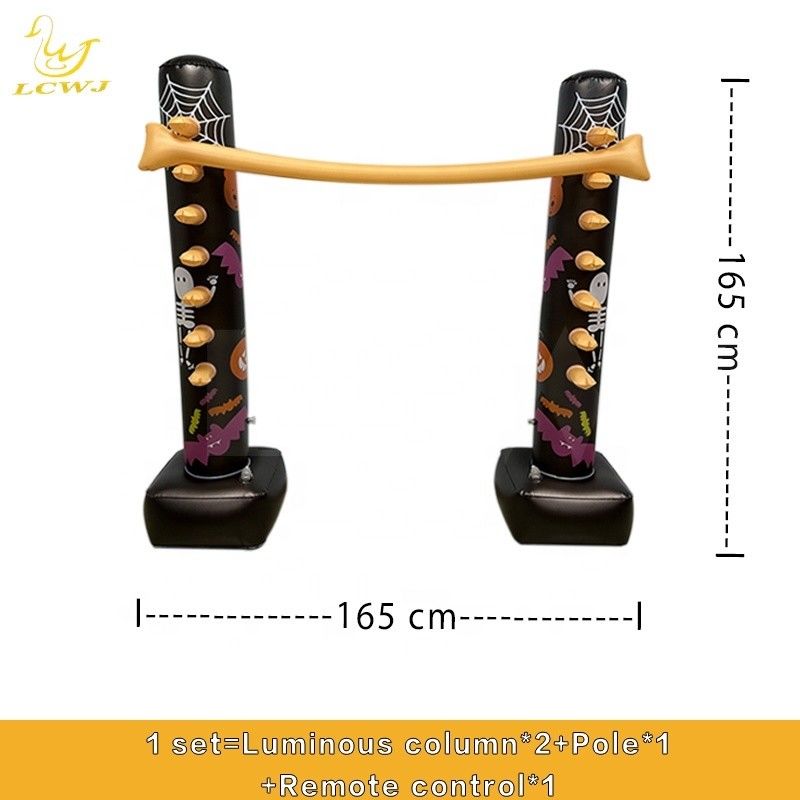 Jogos de quintal LC Jogos de quintal Jogos interiores Jogos de férias divertidos Decoração luminosa do Halloween Jogos infláveis de limbo com luz LED Para adultos e família